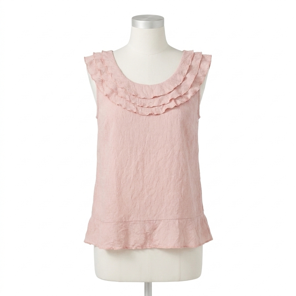 NEW COCO + CARMEN greer ruffle neck tank in pink
